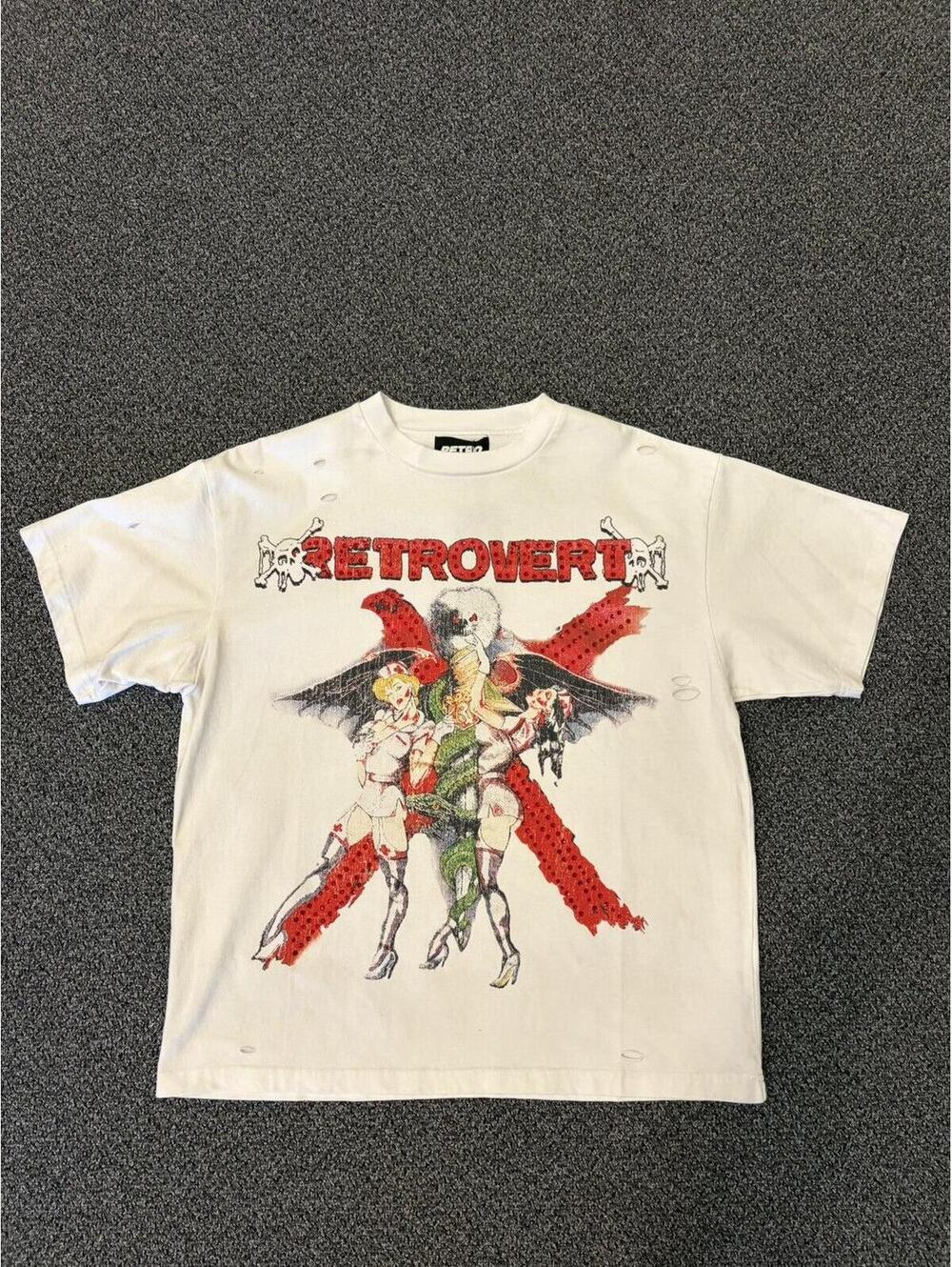 Retrovert Rhinestone Tee White